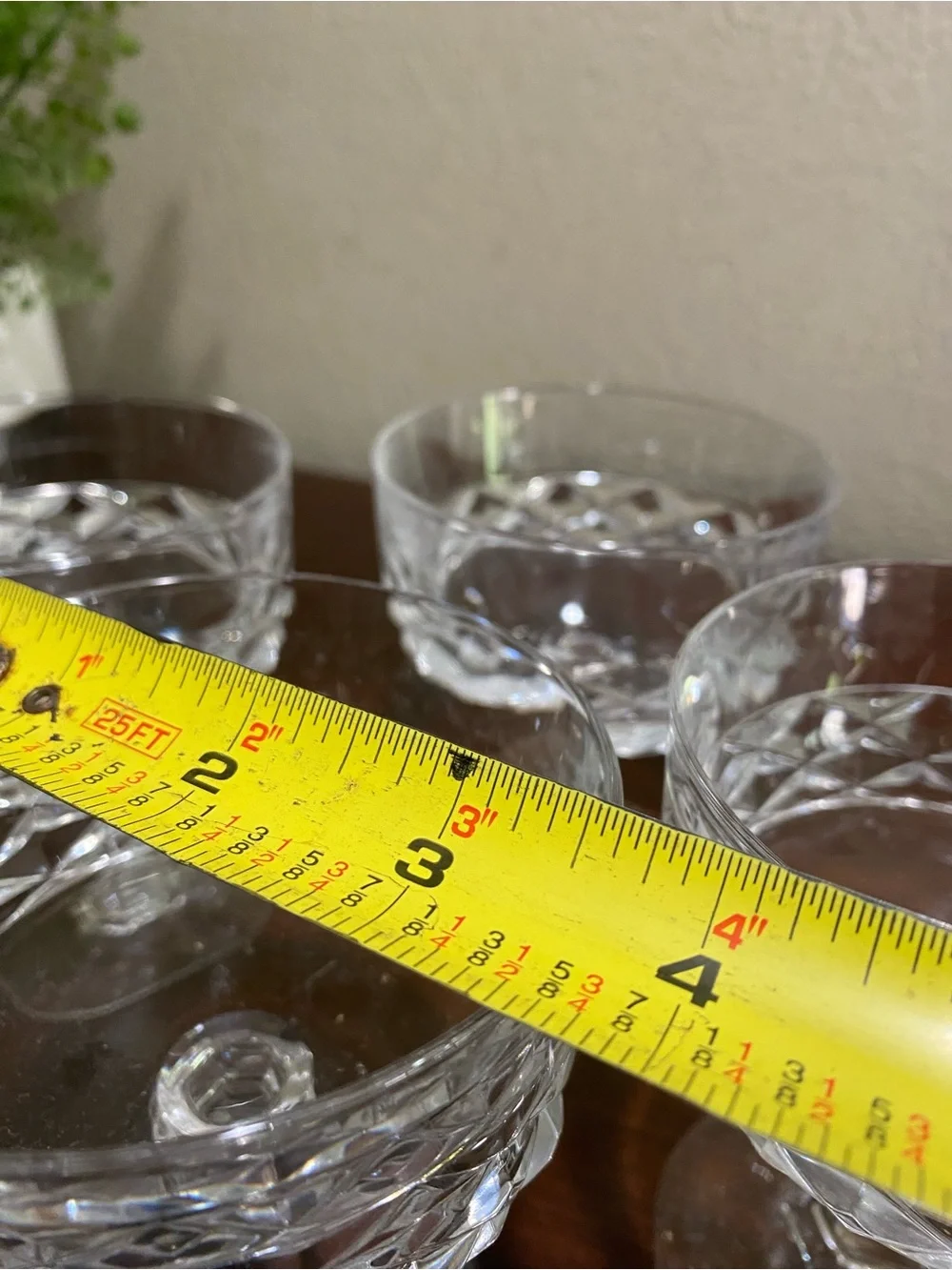 Vintage, Set of 4, Crystal D Argues Durand Coupes Diamond Pattern Made in France
